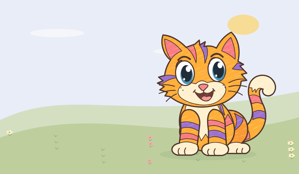Milo in a sunny meadow